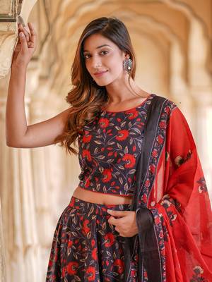 women black floral cholis lehenga choli 5