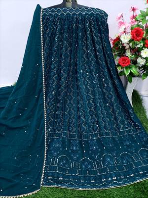 Trendmalls Morpeach Georgette Sequence Embroidered Wedding, Party Wear Semi-stitched Latest Lehenga Choli With Dupatta 8