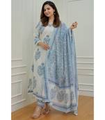 Women's Cotton Kurti Pant with Dupatta Set