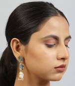 Lustrous green contemporary abalone baroque pearl earrings