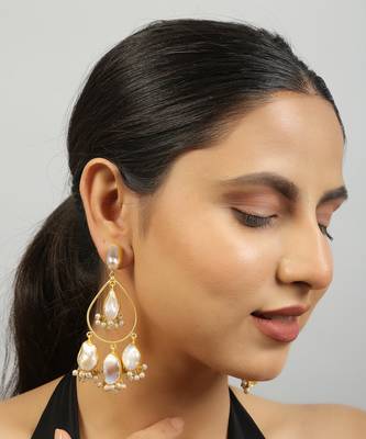 Golden baroque statement earrings 1