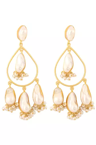 Golden baroque statement earrings