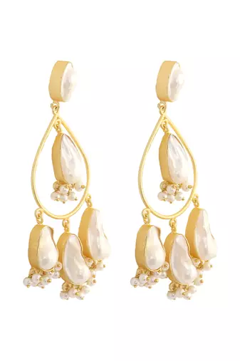 Golden baroque statement earrings