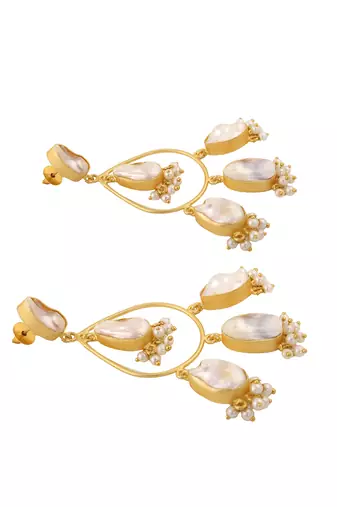 Golden baroque statement earrings