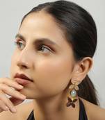 Aqua chalcedony & amethyst earrings