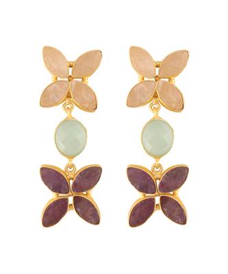 Aqua chalcedony & amethyst earrings 3