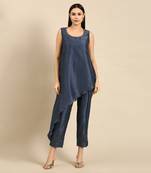 Blue chanderi kota co ord set