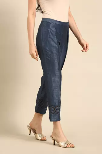 Blue chanderi kota co ord set