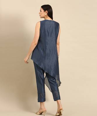 Indigo chanderi kota kurta top 4