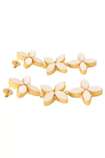 Golden mother of pearl earrings