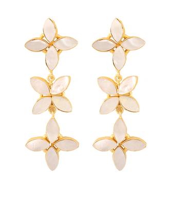 Golden mother of pearl earrings 4