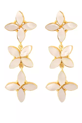 Golden mother of pearl earrings