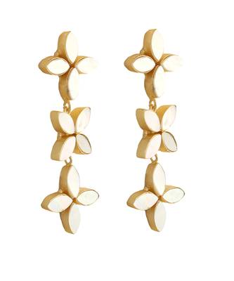Golden mother of pearl earrings 5