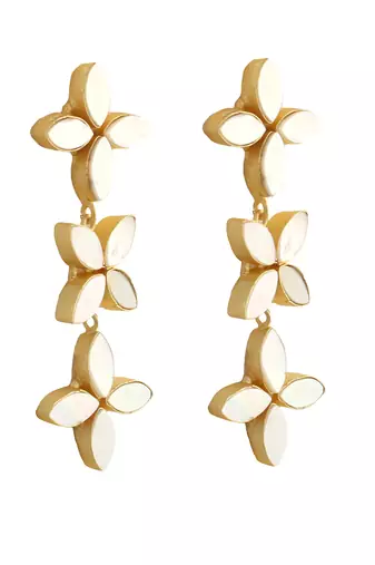 Golden mother of pearl earrings