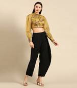 Black silk cotton dhoti pant