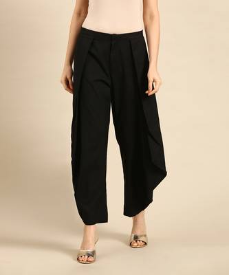 Black silk cotton dhoti pant 2
