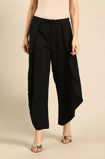 Black silk cotton dhoti pant