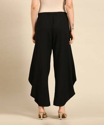 Black silk cotton dhoti pant 3