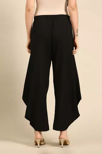 Black silk cotton dhoti pant