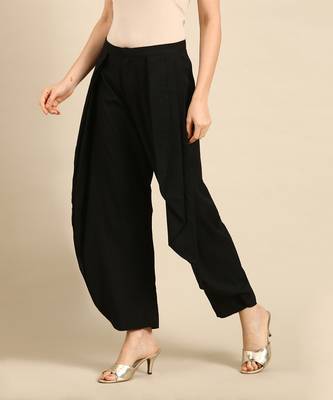 Black silk cotton dhoti pant 4