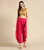 Pink silk cotton dhoti pant