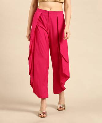 Pink silk cotton dhoti pant 2