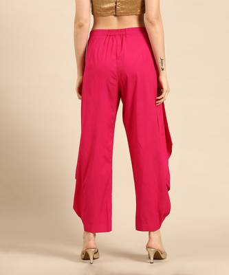 Pink silk cotton dhoti pant 4