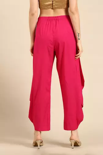 Pink silk cotton dhoti pant