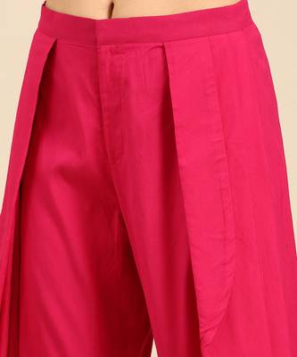 Pink silk cotton dhoti pant 5