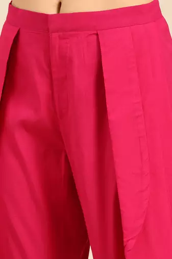 Pink silk cotton dhoti pant