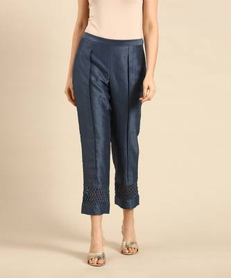 Blue chanderi kota tappered pants 2