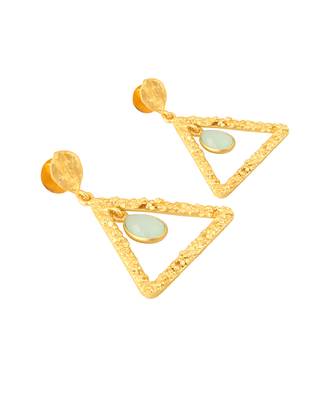 Golden contemporary monalisa stone earrings 4