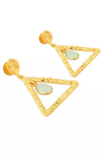 Golden contemporary monalisa stone earrings