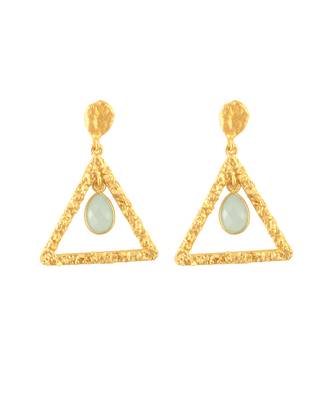 Golden contemporary monalisa stone earrings 5