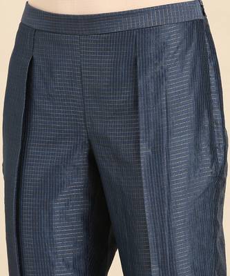 Blue chanderi kota tappered pants 5