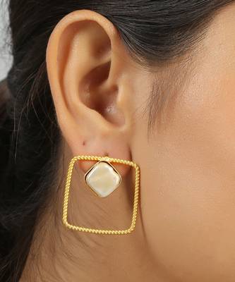 Golden contemporary baroque earrings 2