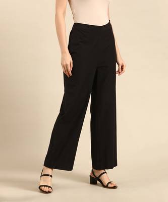 Black cotton embroidered pant 3