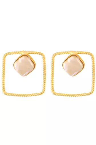 Golden contemporary baroque earrings