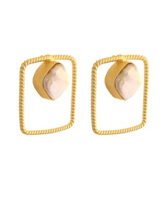 Golden contemporary baroque earrings 5