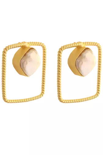Golden contemporary baroque earrings