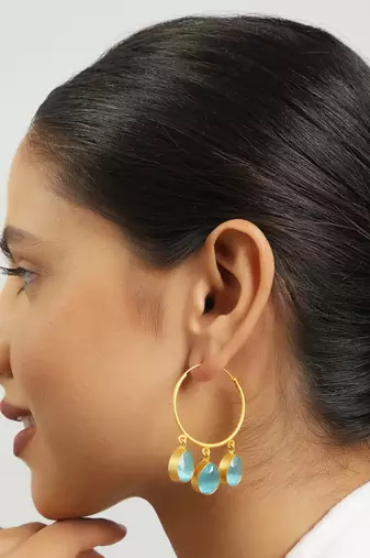 Contemporary gold hoop earrings