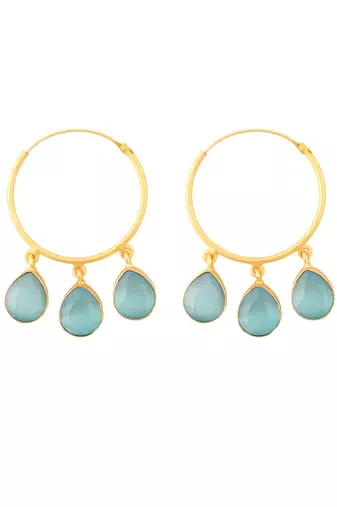 Contemporary gold hoop earrings