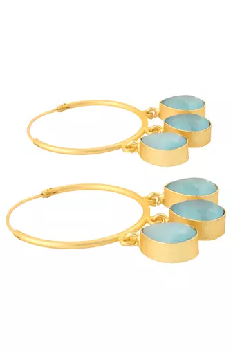 Contemporary gold hoop earrings