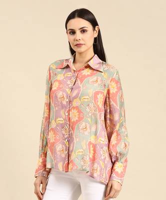Pastel printed muslin shirt 2