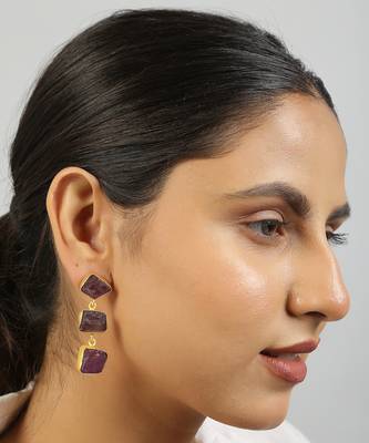 Purple druzy amethyst earrings 1