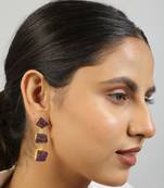 Purple druzy amethyst earrings