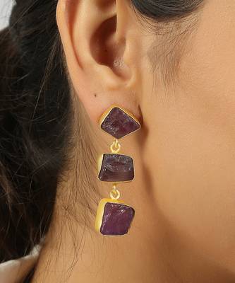 Purple druzy amethyst earrings 2