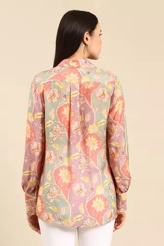 Pastel printed muslin shirt