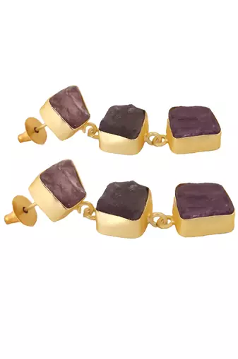 Purple druzy amethyst earrings