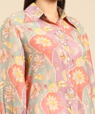 Pastel printed muslin shirt 5